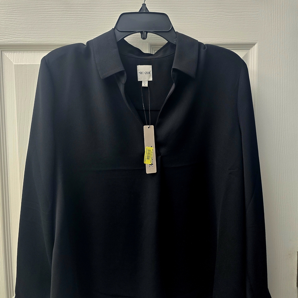NEW with Tags - Casual Black Blouse Womens - Nic & Zoe Size L